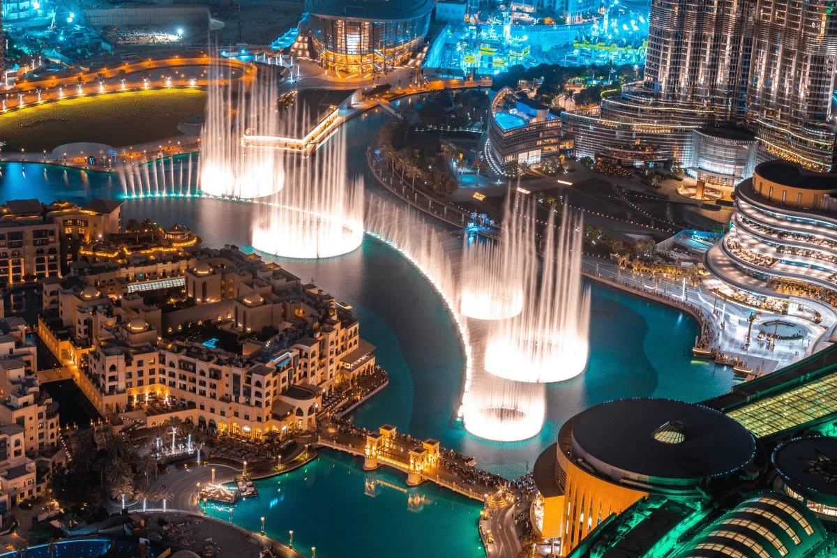 Dansende fontein in Dubai